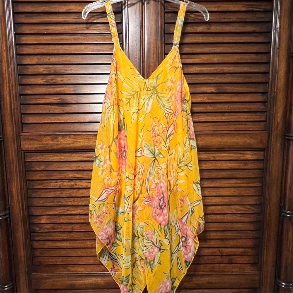 NWT Unique Spectrum Tropical  Lined Floral Tunic Blouse Size 1X